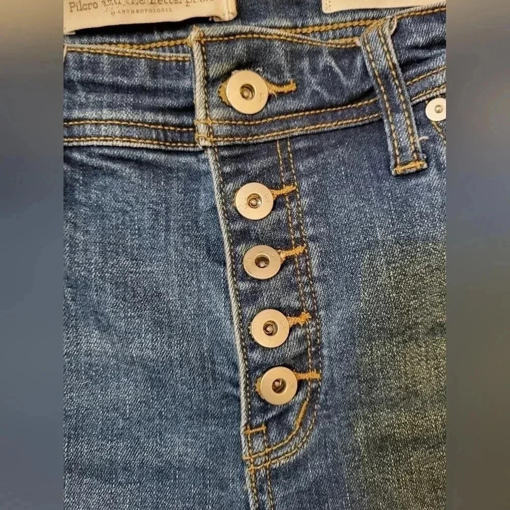 Pilcro and the Letterpress Anthropologie Relaxed Straight Red Stripes Jeans(26) - Picture 8 of 13